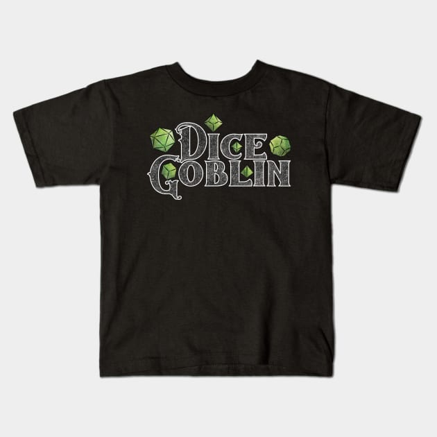 Dice Goblin Forest Green Dice Kids T-Shirt by ViolaVixi